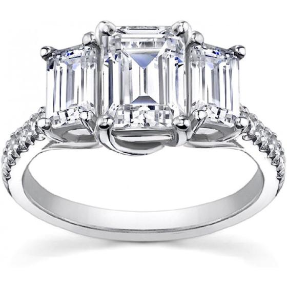 Madina Jewelry 2.10 ct Ladies Emerald Cut Diamond Engagement Ring in Platinum