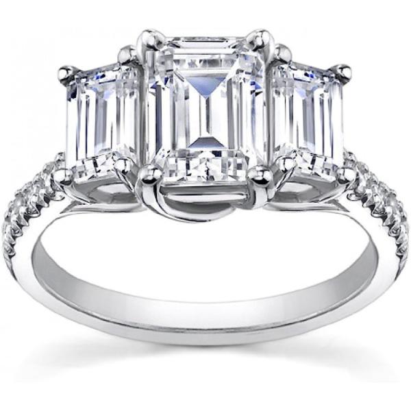 Madina Jewelry 2.10 ct Ladies Emerald Cut Diamond Engagement Ring in Platinum