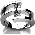 Madina Jewelry 0.60 ct Two Round Cut Diamonds Anniversary Ring in Platinum