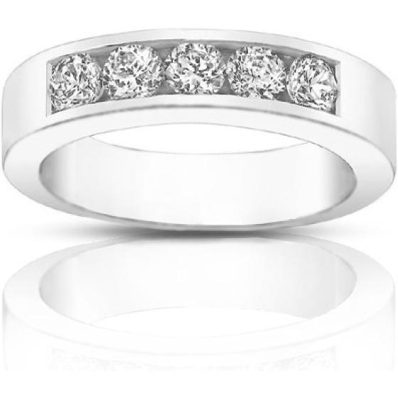 Madina Jewelry 0.50 Ct Round Cut Diamond Wedding Band Ring in Channel Setting in Platinum