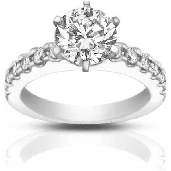 Madina Jewelry 1.45 Ct Round Cut Diamond Engagement Ring with Accented Diamonds in Platinum