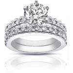 Madina Jewelry 2.25 ct Ladies Round Cut Diamond Engagement Ring Set in Platinum