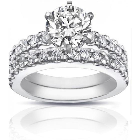 Madina Jewelry 2.25 ct Ladies Round Cut Diamond Engagement Ring Set in Platinum