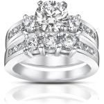 Madina Jewelry 1.85 ct Ladies Round Cut Diamond Engagement Accented Ring in Platinum
