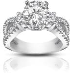 Madina Jewelry 1.75 ct Ladies Round Cut Diamond Engagement Ring in 14 kt White Gold
