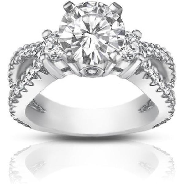 Madina Jewelry 1.75 ct Ladies Round Cut Diamond Engagement Ring in 14 kt White Gold
