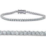 Pompeii3 14k White or Yellow Gold 4ct T.W. Natural Diamond Round-Cut Tennis Bracelet Women's 7"