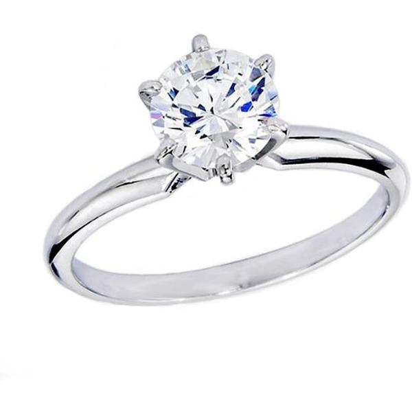 Dazzlingrock Collection IGI Certified 1.02 Carat (ctw) 14K Real Round Diamond Ladies Engagement Solitaire Ring, White Gold