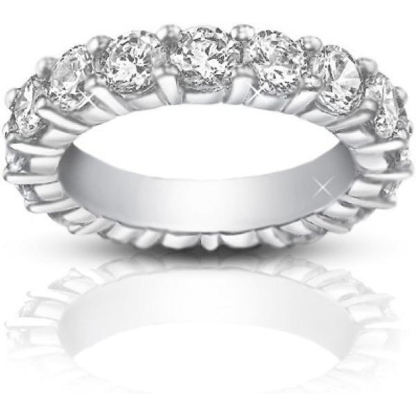 Madina Jewelry 4.00 ct Ladies Round Cut Diamond Eternity Wedding Band Ring in Platinum