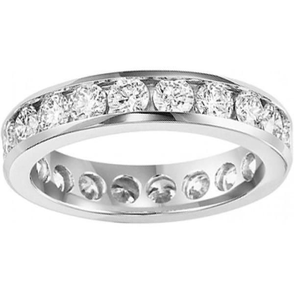 Madina Jewelry 3.00 ct Ladies Round Cut Diamond Eternity Wedding Band Ring in Channel Setting in 14 kt White Gold