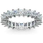 Madina Jewelry 4.00 ct Ladies Princess Cut Diamond Eternity Band in Prong Set in 14 kt White Gold