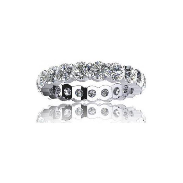 Madina Jewelry 2.00 ct Sharing Prong Set Round Cut Diamond Eternity Wedding Band Ring in Platinum