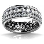 Madina Jewelry 5.00 ct Ladies Three Row Round Cut Diamond Eternity Wedding Band Ring in Platinum
