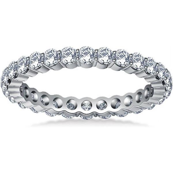 Madina Jewelry 2.00 ct Ladies Round Cut Diamond Eternity Wedding Band in 14 kt White Gold