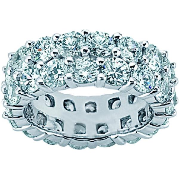 Madina Jewelry 4.50 ct Two Row Diamond Eternity Wedding Band Ring in Platinum