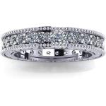 Madina Jewelry 1.00 ct Millgrain Edge Diamond Eternity Wedding Band Ring with Design on The Side in Platinum