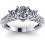 Madina Jewelry 2.60 ct Ladies Round Cut Diamond Engagement Ring with Accented Diamonds in 14 kt White Gold
