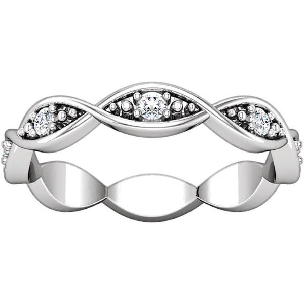 Madina Jewelry 0.80 ct Ladies Round Cut Diamond Eternity Band Ring in 18 kt White Gold