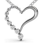 Madina Jewelry 1.00 Ct Journey Heart Love Shape Round Cut Diamond Pendant/Necklace 18 Kt White Gold
