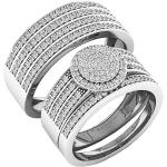 0.80 Carat (ctw) 10K Gold Round White Diamond Men & Women's Engagement Ring Trio Set 3/4 CT
