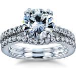 Kobelli Moissanite and Lab Grown Diamond Bridal Rings Set 2 1/3 CTW 14k White Gold (GH/VS, DEF/VS)