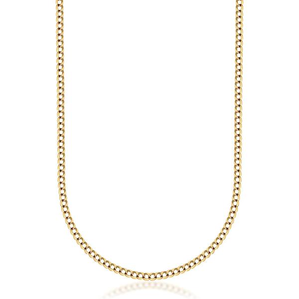 PORI JEWELERS 18K Solid Gold 1.8MM, 2.5MM, 3MM, 3.8MM, 4.5MM, 5.5MM, 7MM Cuban Curb Link Chain Necklace- Made In Italy