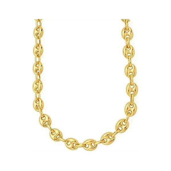 The Diamond Deal 14k REAL Yellow Gold 11.0mm Shiny Puffed SOLID Mariner Chain Necklace or Bracelet Bangle for Pendants and Charms with Lobster-Claw Clasp (8.5", 20", 22" or 24 inch)
