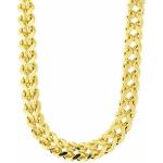 14k REAL Yellow Gold 6.4mm Shiny Diamond-Cut Square Franco Chain Necklace Or Bracelet for Pendants and Charms with Lobster-Claw Clasp (9", 24" or 26 inch) Mens Solid Franco Chains Jewelry