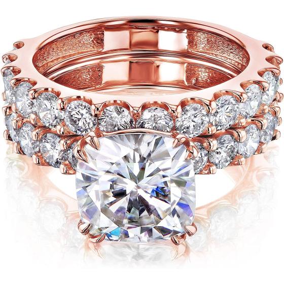 Kobelli 2.8ct Cushion Moissanite Bright U-Prong Bridal Set (HI/VS)