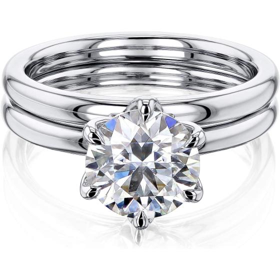 Kobelli 1.9ct Round Forever One Floating Tulip Comfort Fit Wedding Set (DEF/VS)