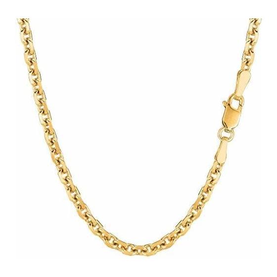 14k SOLID Yellow Gold 0.8MM-4.00MM Thick Shiny Diamond Cut Cable Link Chain Necklace for Pendants Charms with Lobster-Claw Clasp, REAL Gold Women’s Men's Jewelry (13" 16" 17" 18" 20" 22" 24" 30” inch)