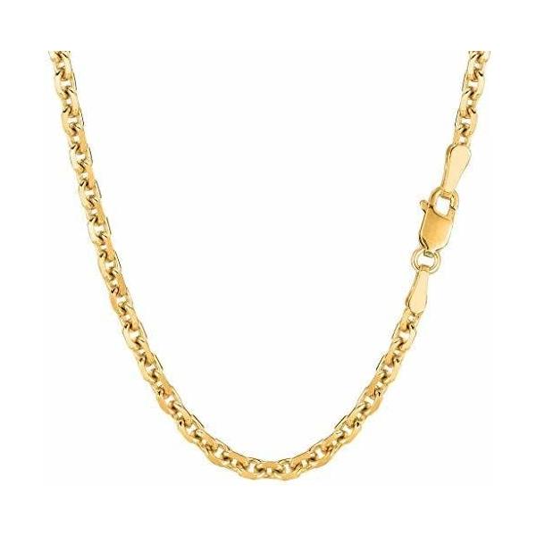 14k SOLID Yellow Gold 0.8MM-4.00MM Thick Shiny Diamond Cut Cable Link Chain Necklace for Pendants Charms with Lobster-Claw Clasp, REAL Gold Women’s Men's Jewelry (13" 16" 17" 18" 20" 22" 24" 30” inch)