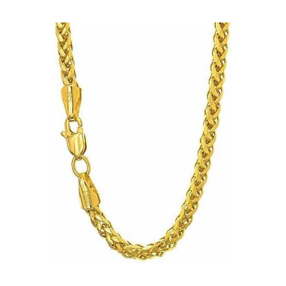 14K Yellow Gold 2.7mm, 3.1mm, 4.1mm OR 5.2mm Shiny Diamond-Cut Classic Semi-Solid Franco Chain Necklace Or Bracelet for Pendants and Charms Lobster-Claw Clasp (7.5", 8", 8.75, 18", 20" 22" 24" 28”)