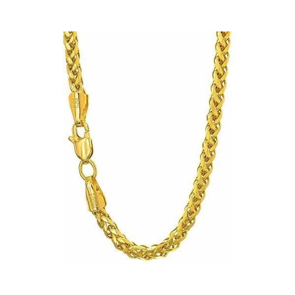 14K Yellow Gold 2.7mm, 3.1mm, 4.1mm OR 5.2mm Shiny Diamond-Cut Classic Semi-Solid Franco Chain Necklace Or Bracelet for Pendants and Charms Lobster-Claw Clasp (7.5", 8", 8.75, 18", 20" 22" 24" 28”)