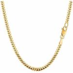 14K SOLID Yellow or White Gold 1.00mm, 1.5mm, 2.00mm, 3.00mm Shiny Diamond-Cut Gourmette Chain Necklace for Pendants and Charms with Lobster-Claw Clasp (16" 18" 20" 22" 24" or 30 inch)