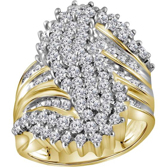 Dazzlingrock Collection 2 Carat (ctw) Round Diamond Cluster Ring 2 Ctw, 10K Yellow Gold