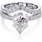 Kobelli 2.1ct Pear Moissanite Chevron Bridal (HI/VS)