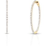 Femme Luxe 1.00 cttw Diamond Inside-Outside Large Hoop Earrings for Women, 14K Yellow Gold, Hypoallergenic, Giftable Jewelry (Diamond Color: GH, Clarity: I2)
