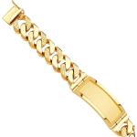 14KY Solid Link ID Bracelet - 9.5" | Gold Chain Bracelet for Men and Women | Solid Gold Bracelets for Womens Mens Girls Boys 14k Real | Birthday Valentines Gifts For Adults | Weight 150.7 | Jewelry Gift Box | Men’s Jewelry