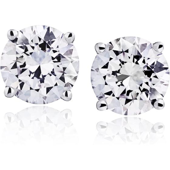 Certified Natural Diamond Stud Earrings for Women 14 Karat Gold Round Brilliant Shaped Earrings 4 Prong Setting with Screw Back and Posts Studs Fine Jewelry for Women