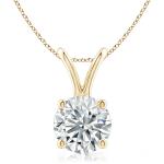 The Diamond Deal SI1-SI2 Clarity (.25-1.00 Carat) Cttw Lab-Grown Round Solitaire Diamond Pendant Necklace Womens Girls |14k Yellow or White or Rose/Pink Gold with 18" chain 0