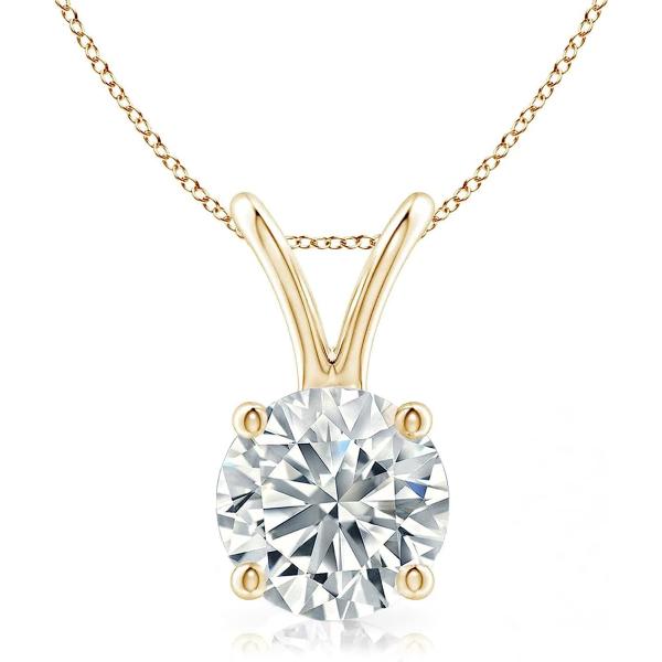 The Diamond Deal SI1-SI2 Clarity (.25-1.00 Carat) Cttw Lab-Grown Round Solitaire Diamond Pendant Necklace Womens Girls |14k Yellow or White or Rose/Pink Gold with 18" chain 0