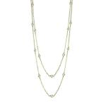 Handmade 14K Yellow Gold Diamond Station Necklace By The Yard 36" 1.5 Ct