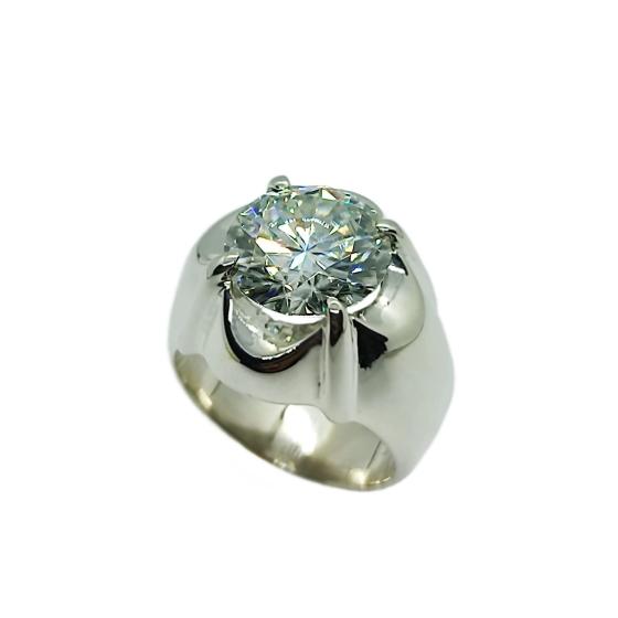 Rare 7 Carat Big Diamond Cut Fire Moissanite Mens Heavy Sterling Silver 925 Handmade Ring Gift for Him Anniversary Ring (9)
