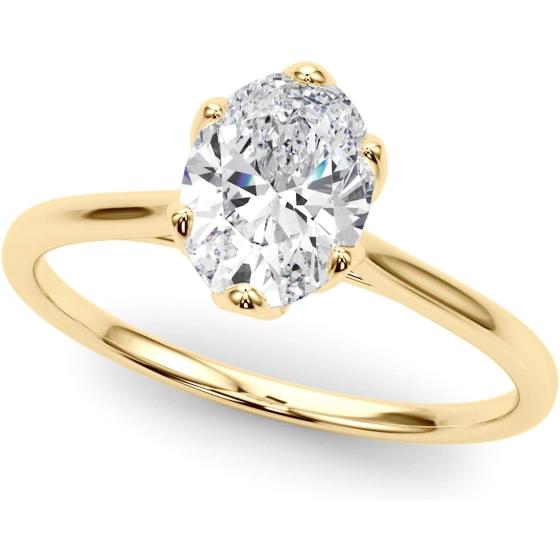 WJD Exclusives 1.5CT Lab-Grown Diamond 18K Yellow Gold Oval-Cut Solitaire Engagement Ring