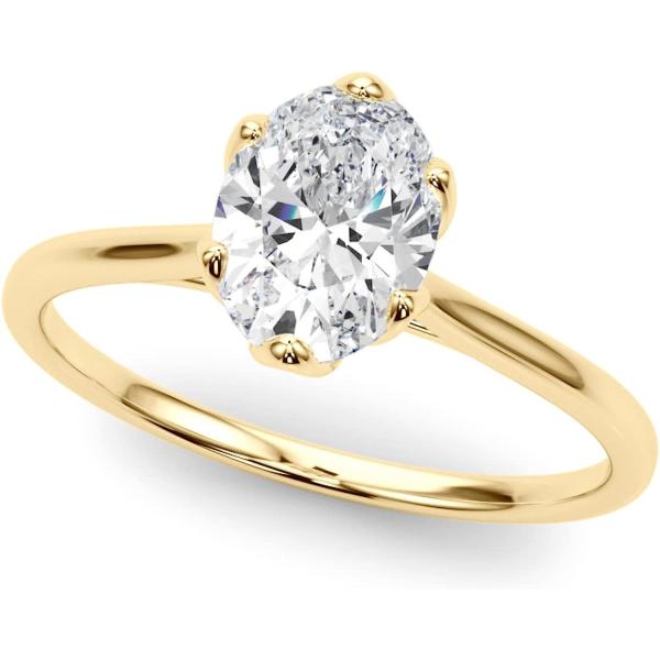 WJD Exclusives 1.5CT Lab-Grown Diamond 18K Yellow Gold Oval-Cut Solitaire Engagement Ring