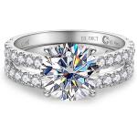 CADYNO Bridal Wedding Ring Set 14K White Gold Moissanite Lab Grown Created Diamond Solid Real Gold Eternity Wedding Band Engagement Ring for Women 5