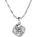 JUNZAI Necklace for Women Pendant Necklaces with Cubic Zirconia Valentines Mothers Day Anniversary Birthstones Jewellery Gifts for Wife Girlfriend Her