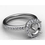 Masterpiece Engagement Rings Semi-Mount Antique Platinum Ring