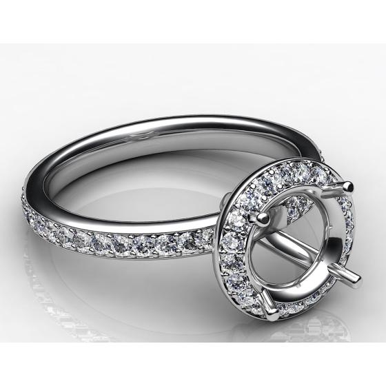 Masterpiece Engagement Rings Semi-Mount Antique Platinum Ring